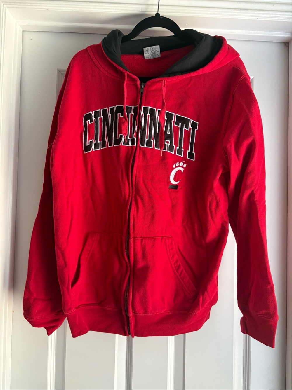 Stadium Athletics Cincinnati Red Full-Zip Hoodie with Black Lining